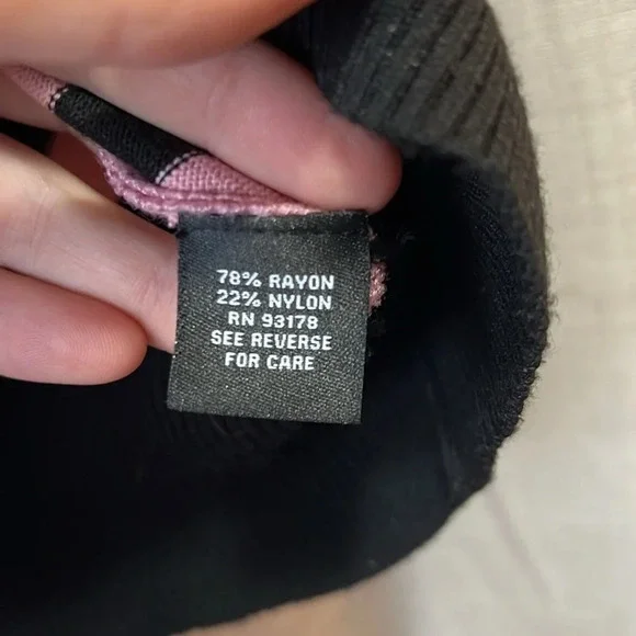 Premise Studio | Pink and Black Striped Sweater with a Drop Shoulder Women Small - Picture 6 of 7